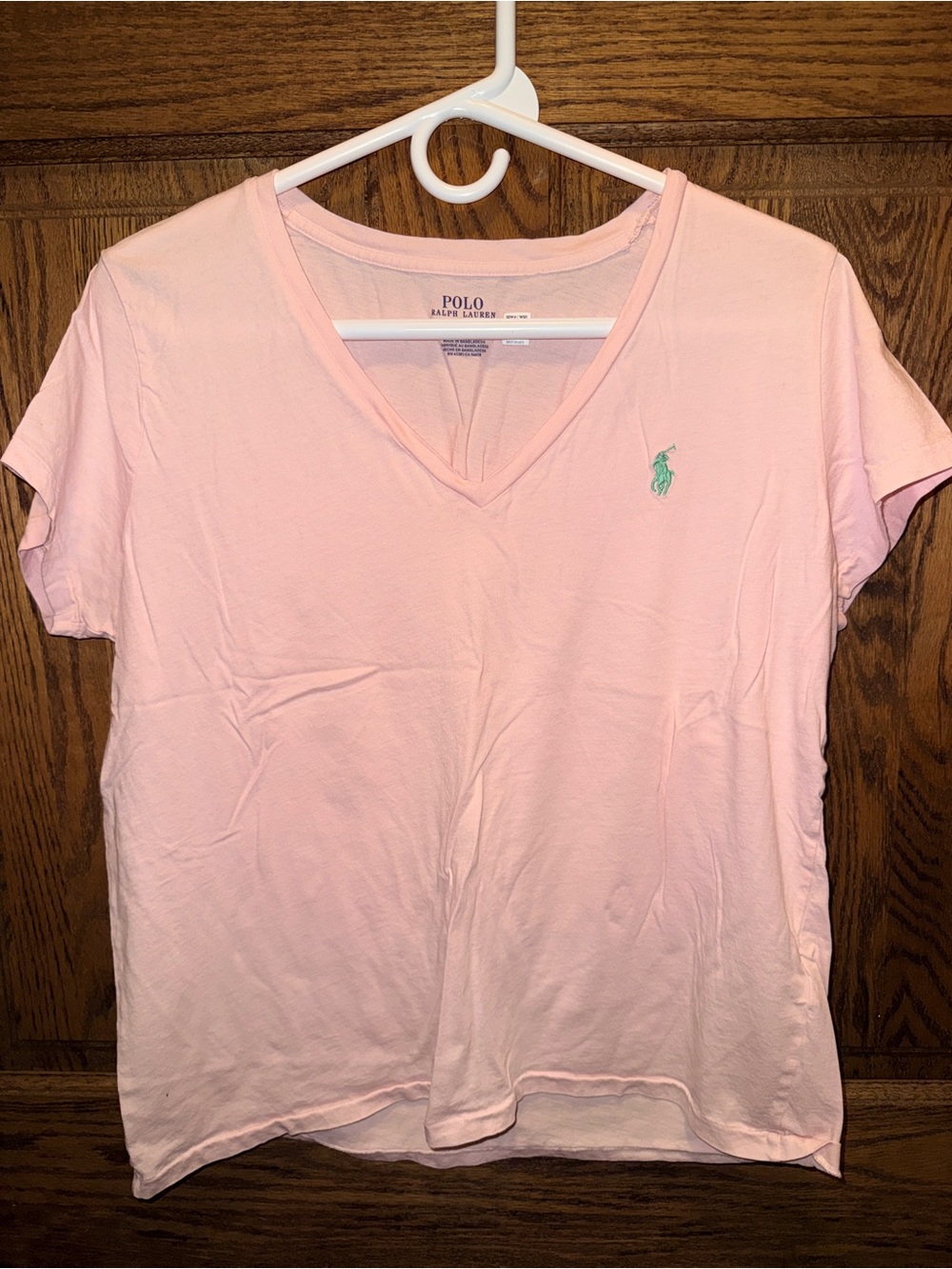 Polo by Ralph Lauren Light Pink V-Neck Short Sleeve Tee